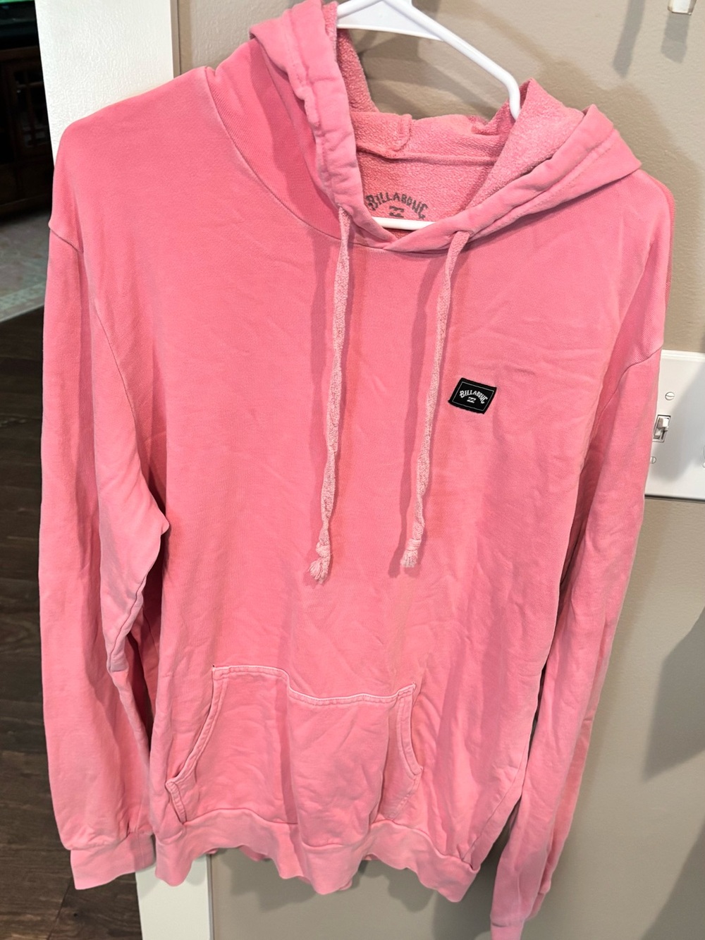 Billabong Men’s Pink Crewneck Hooded Pullover